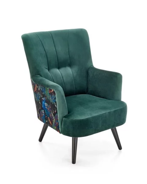 Čalouněné křeslo PAGONI tmavě zelené/černé